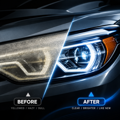 🔥 Headlight Restoration Kit – Restore Cloudy & Yellow Headlights with UV Protection ✨