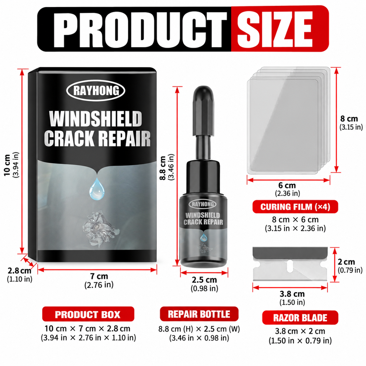 🚗 Windshield Crack Repair Kit – Easy DIY Repair for Chips & Small Cracks 🔧