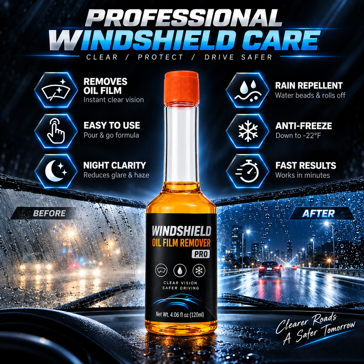 Windshield Water Repellent Coating – Rainproof Nano Glass Protector for Cars